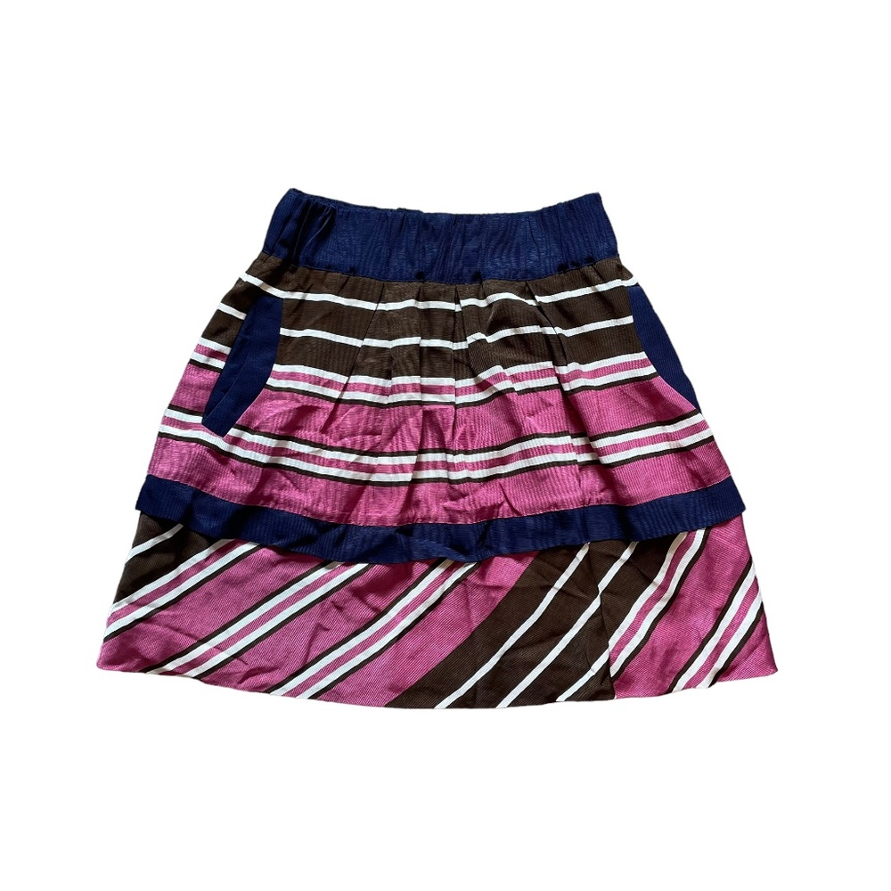 Maeve Anthropologie Ellery Striped Pleated Mini Skirt Size 2‎